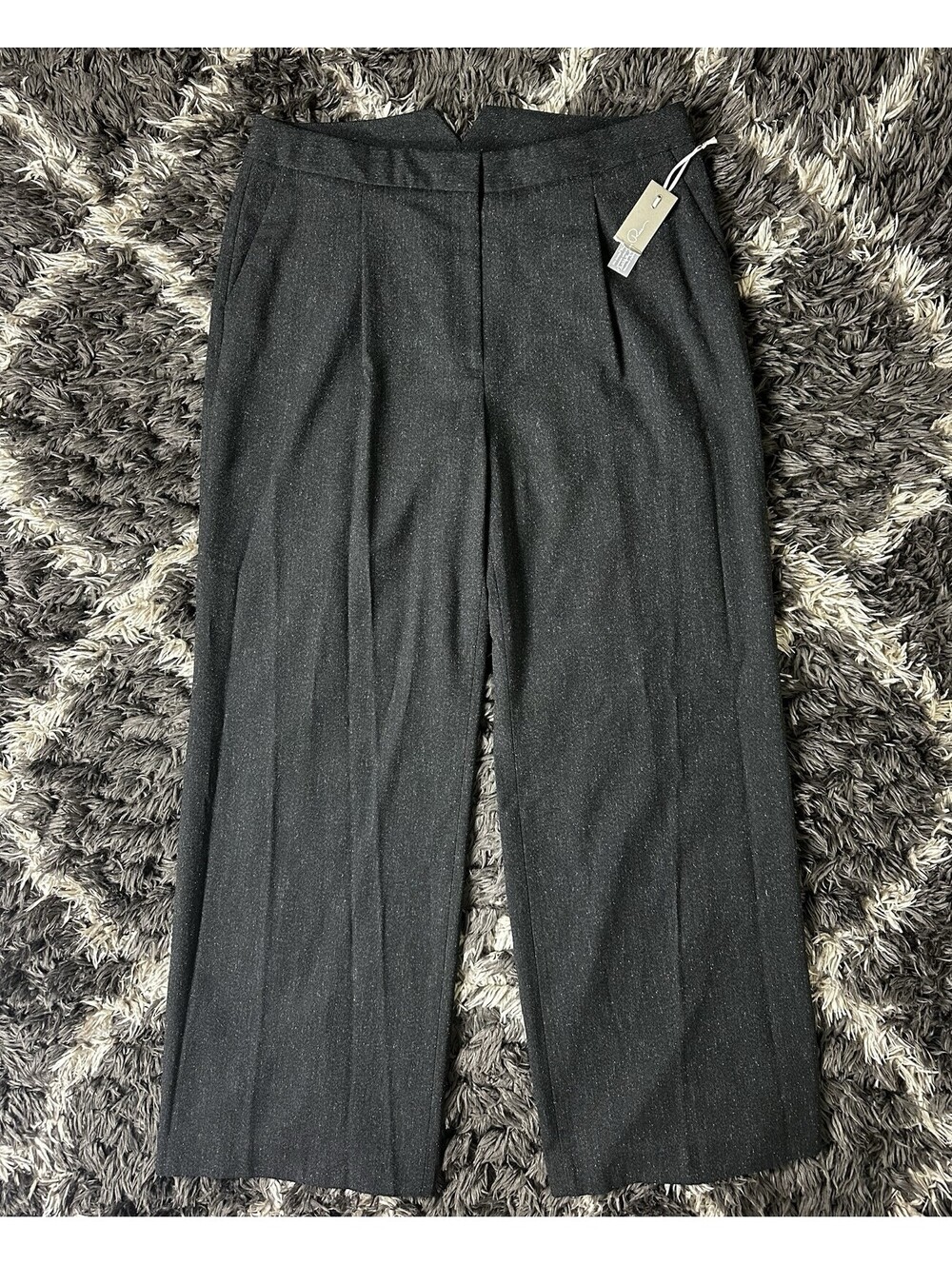 Emerson Rose Wide Leg Pleated Trousers Size 16 Gray NWT